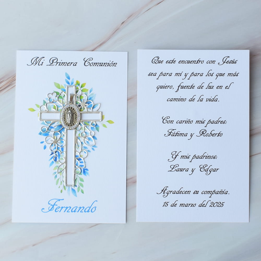 Cruz con Medalla de la Virgen de Guadalupe, Primera Comunión