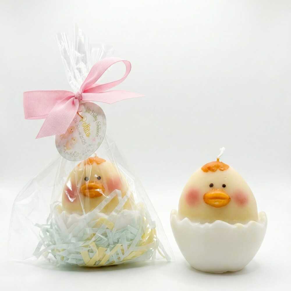 Recuerdo de Baby Shower Vela de Pollito En Cascarón